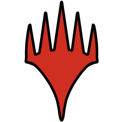 The Magic: the Gathering logo, coloured in flat red and outlined in black.